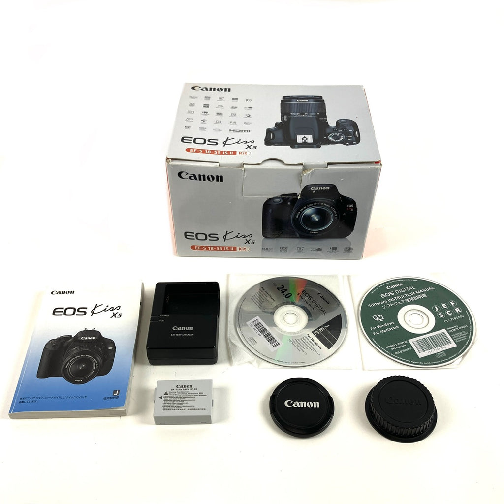 キヤノン Canon EOS Kiss X5 EF-S 18-55 IS II レンズキット デジタル 一眼レフカメラ 【中古】