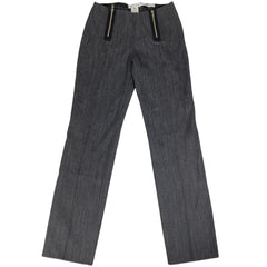 セリーヌ ダブルファスナー ストレートパンツ ボトムス パンツ 綿 毛 ブラック レディース 【中古】 brapp