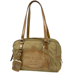 プラダ ロゴ ハンドバッグ ミニボストン ハンドバッグ ナイロン ブラウン BR3150 レディース 【中古】brbag