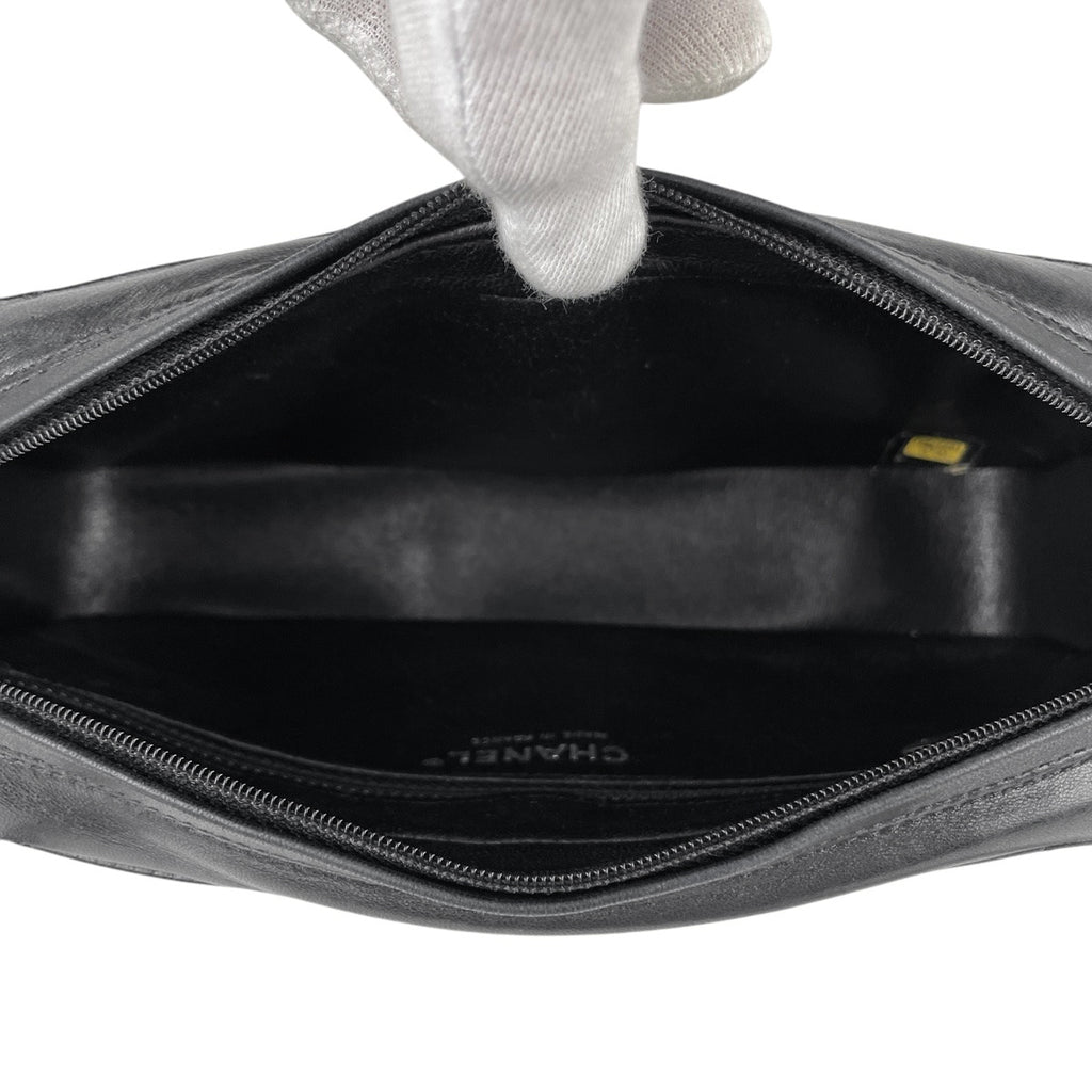シャネル ココマーク チェーン ショルダーバッグ マトラッセ ショルダーバッグ レザー ブラック レディース 【中古】