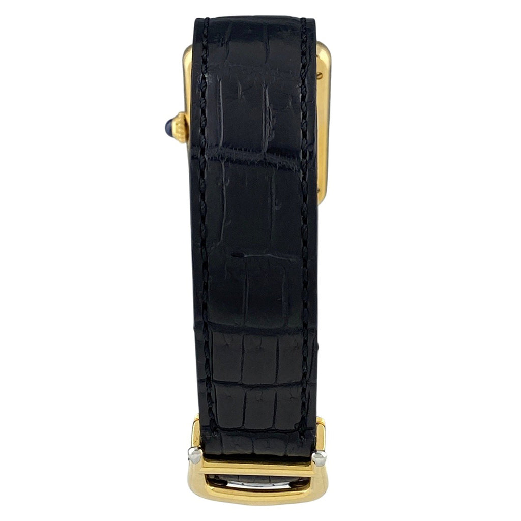 カルティエ マストタンク SM ヴェルメイユ トリニティ W1006354 腕時計 シルバー925 GP レザー クォーツ ホワイト レディース 【中古】wtcbb