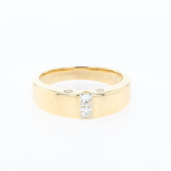 メレダイヤ デザインリング YG イエローゴールド 指輪 リング 14.5号 K18 ダイヤモンド レディース 【中古】nbjwl