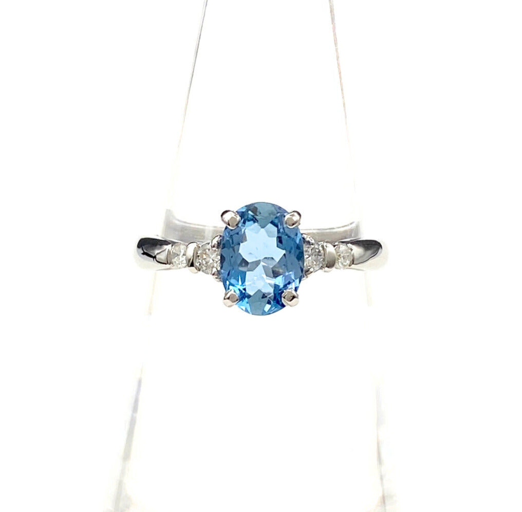 デザインリング アクアマリン 11号 指輪 アクアマリン デザインリング プラチナ 指輪 メレダイヤ リング 11号