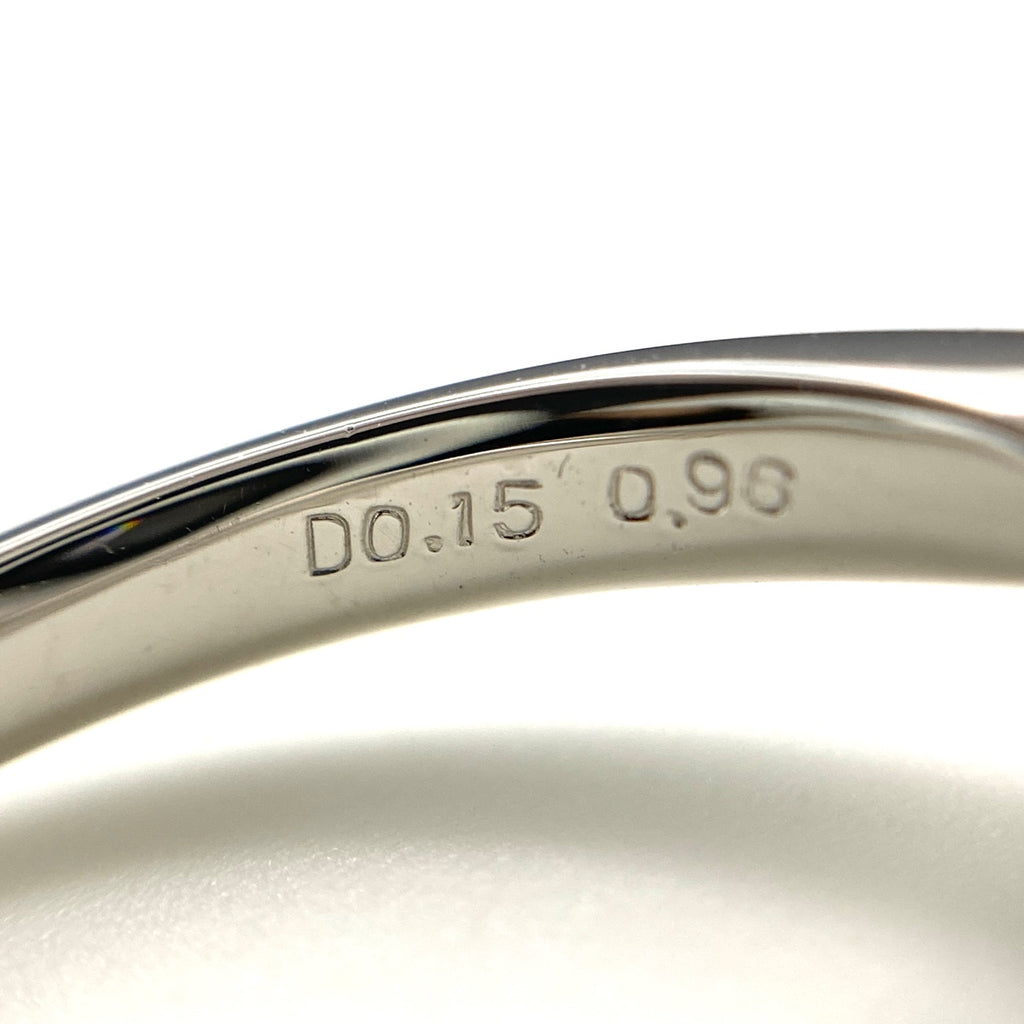 アクアマリン デザインリング プラチナ 指輪 メレダイヤ リング 11号 Pt900 アクアマリン ダイヤモンド レディース 【中古】nbjwl