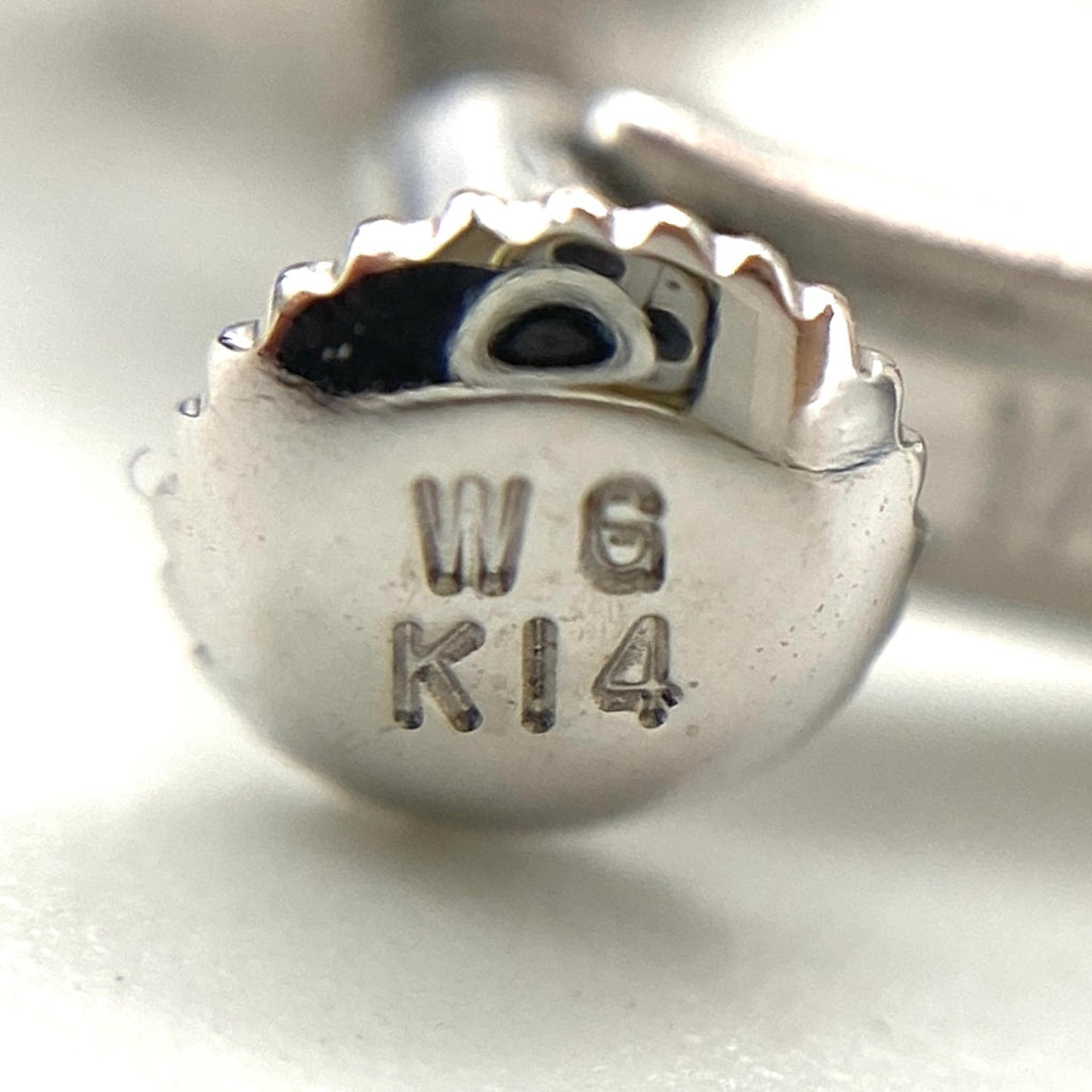 サファイア デザインイヤリング WG ホワイトゴールド プラチナ メレダイヤ イヤリング K14 WG サファイア レディース 【中古】nbjwl