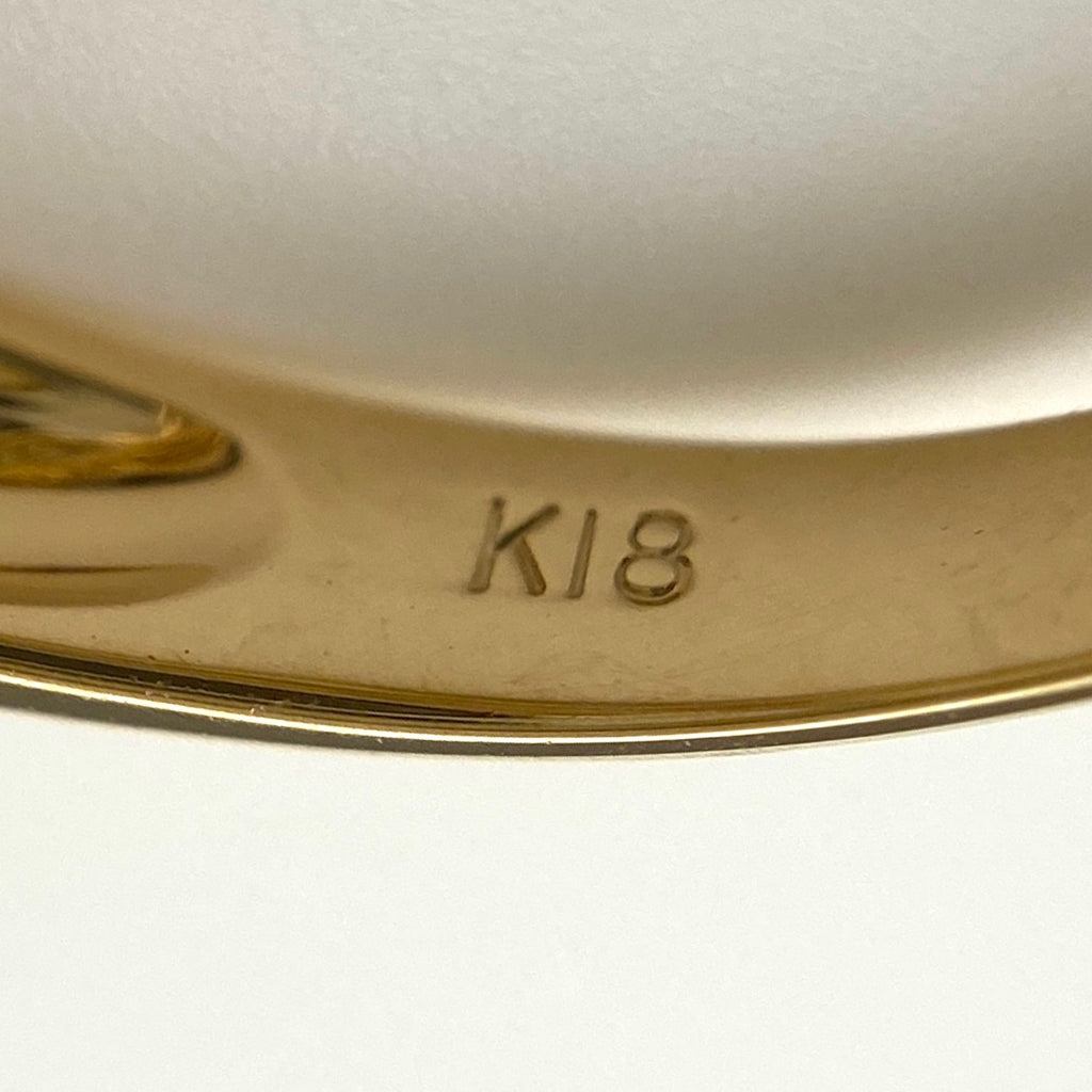 メレダイヤ デザインリング YG イエローゴールド 指輪 リング 12号 K18 ダイヤモンド レディース 【中古】nbjwl