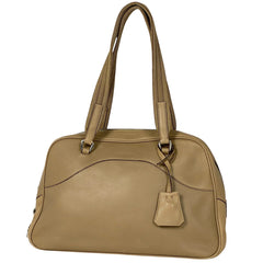 プラダ ロゴ ハンドバッグ ショルダーバッグ ハンドバッグ レザー ベージュ レディース 【中古】brbag