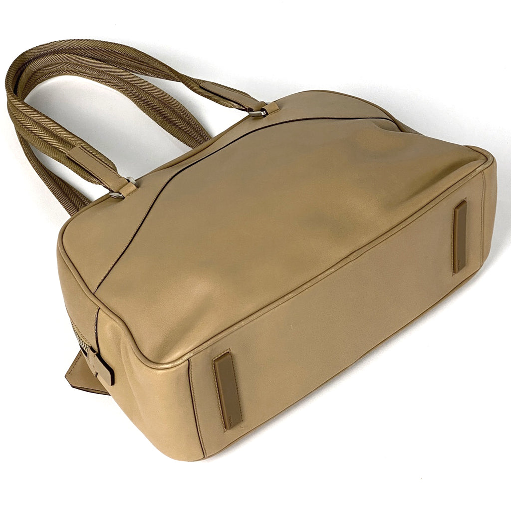 プラダ ロゴ ハンドバッグ ショルダーバッグ ハンドバッグ レザー ベージュ レディース 【中古】brbag