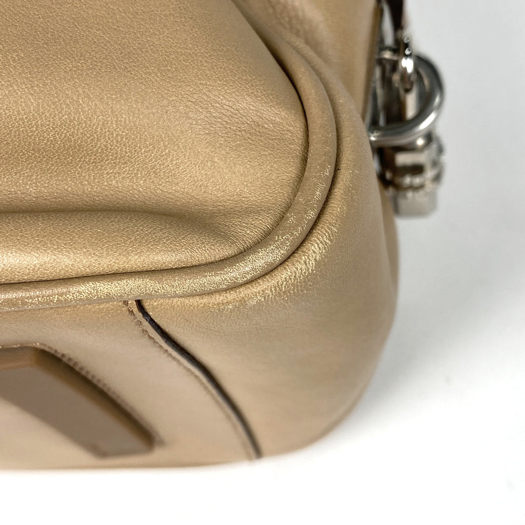 プラダ ロゴ ハンドバッグ ショルダーバッグ ハンドバッグ レザー ベージュ レディース 【中古】brbag