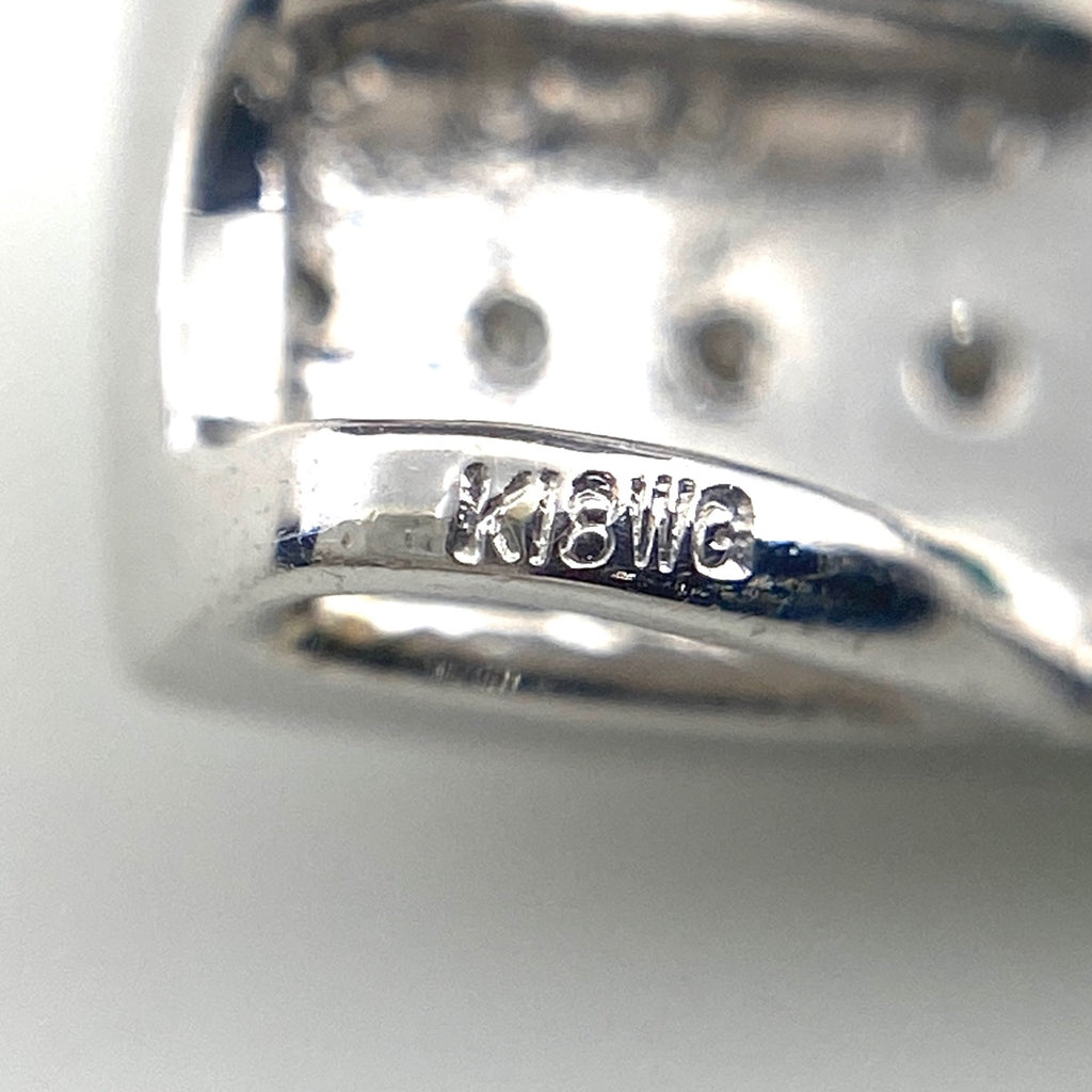 エメラルド デザインペンダントトップ WG ホワイトゴールド メレダイヤ ペンダントトップ K18 WG エメラルド レディース 【中古】nbjwl