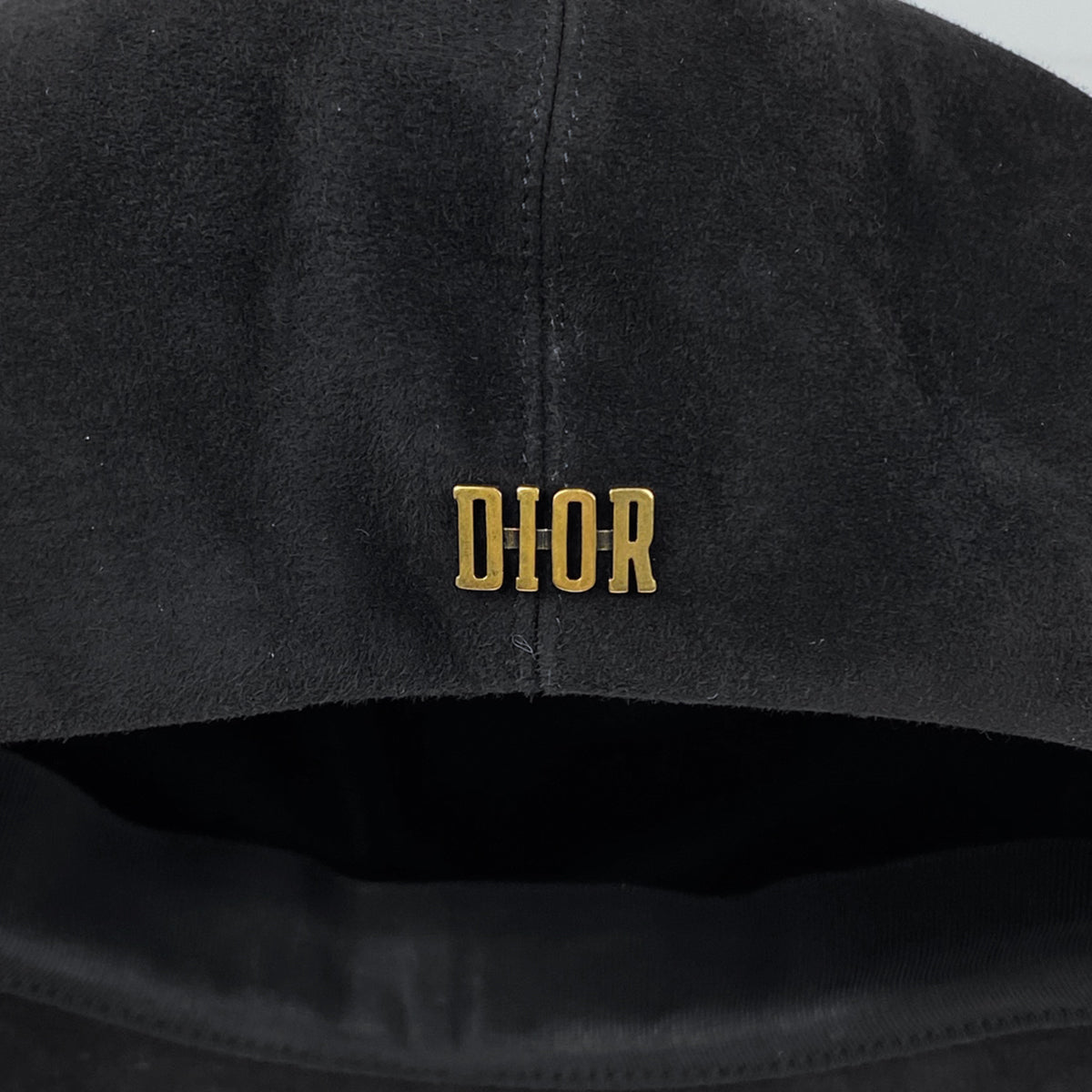 希少 極美品 Dior キャスケット スエード 黒 蜂 ビー ロゴ金具