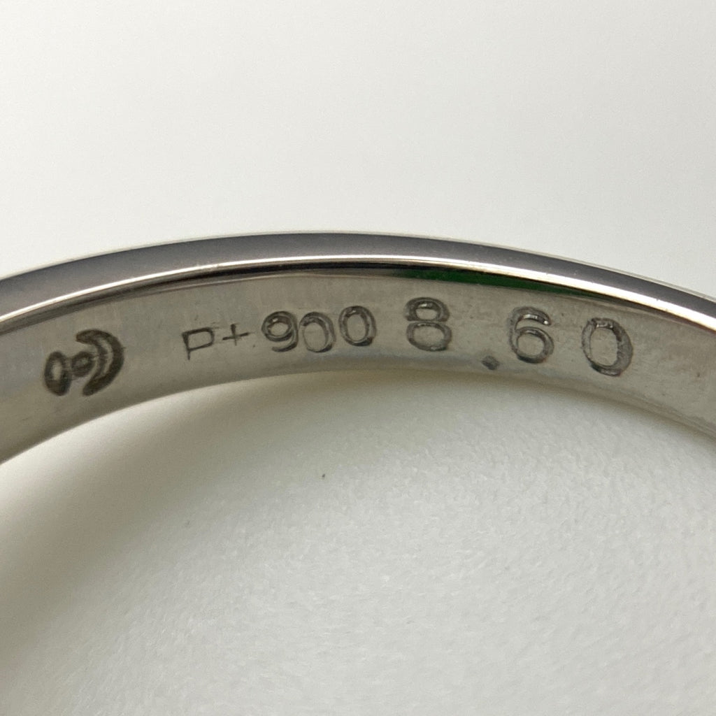タサキ 翡翠 デザインリング プラチナ 指輪 メレダイヤ リング 8号 Pt900 ヒスイ ダイヤモンド レディース 【中古】brjwl