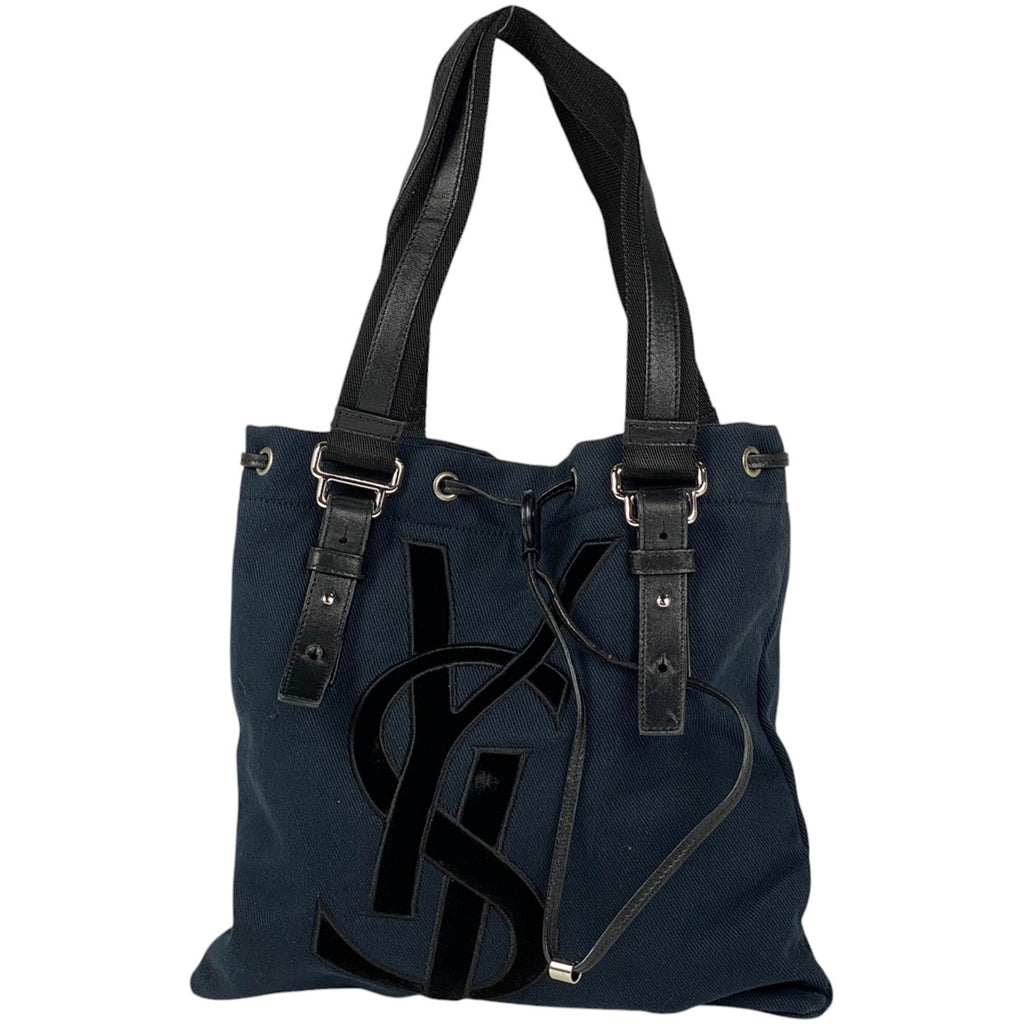イヴ・サンローラン カハラ トートバッグ YSL  ハンドバッグ トートバッグ キャンバス ブラック 123435 レディース 【中古】