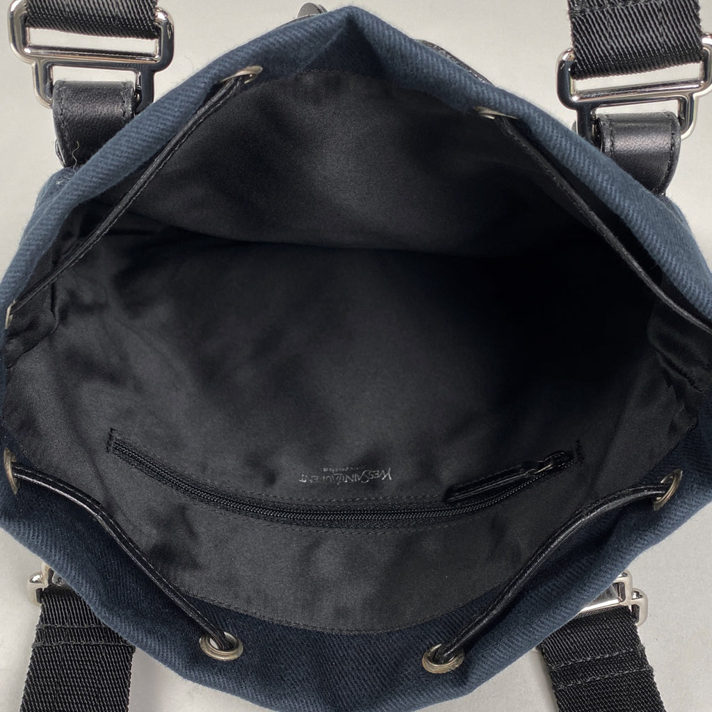 イヴ・サンローラン カハラ トートバッグ YSL  ハンドバッグ トートバッグ キャンバス ブラック 123435 レディース 【中古】