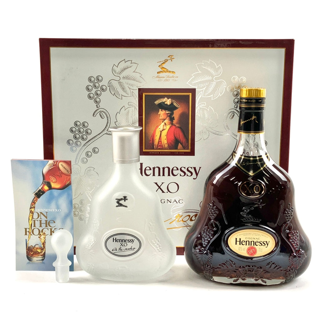 【在庫一掃】 ヘネシー Hennessy XO 金キャップ クリアボトル オン ザ ロックス 700ml ブランデー コニャック 【古酒】 liqbb