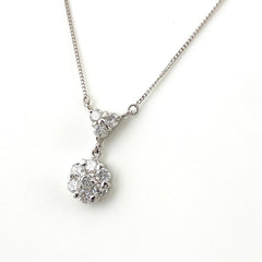 【在庫一掃】 メレダイヤ デザインネックレス プラチナ ペンダント ネックレス Pt900 Pt850 ダイヤモンド レディース 【中古】nbjwl