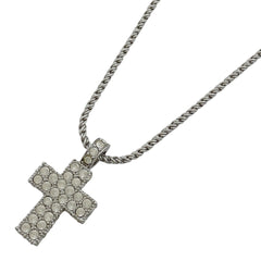 スワロフスキー クリスタル クロス ネックレス 十字架 チョーカー ネックレス シルバーメッキ シルバー レディース 【中古】 
 ラッピング可
