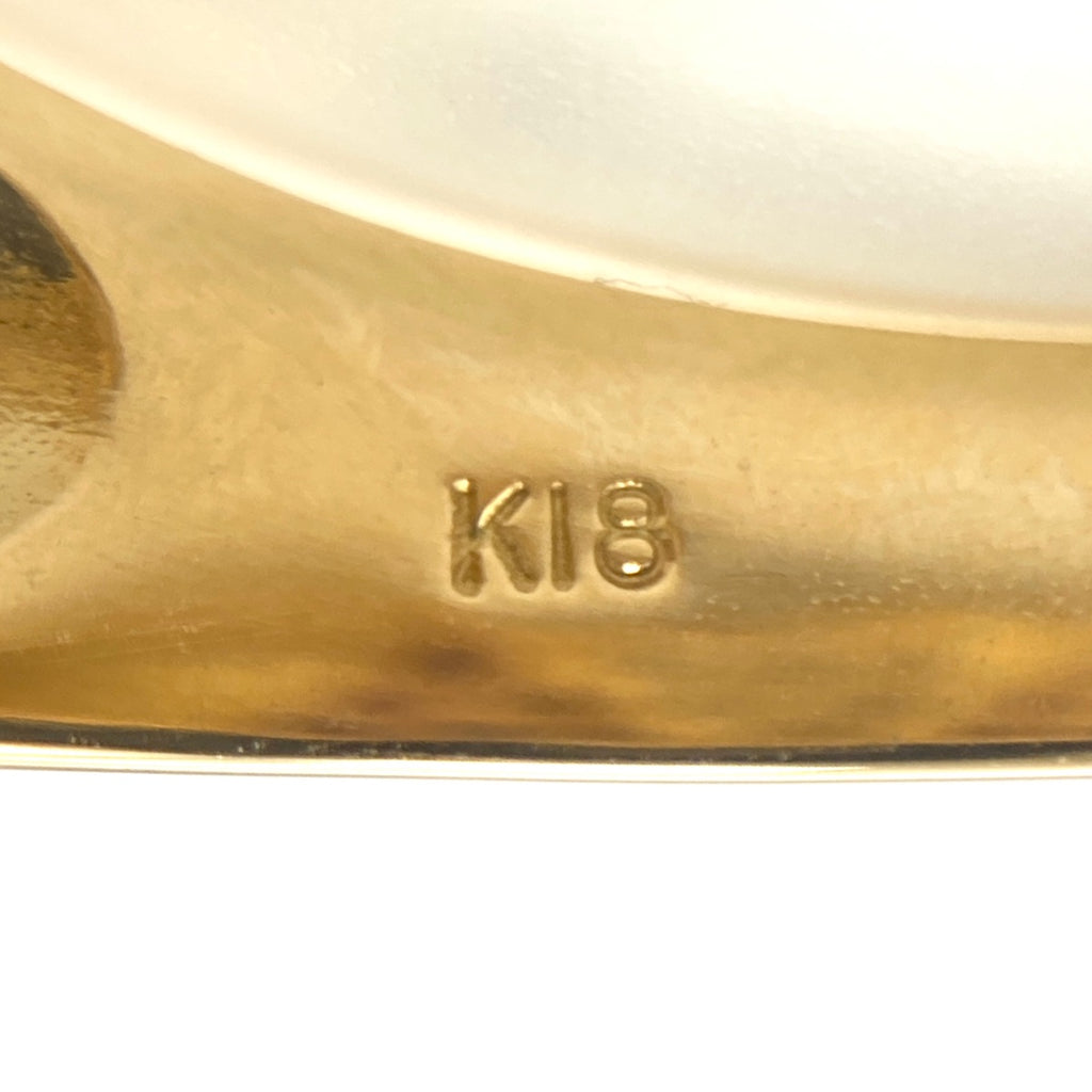ルビー デザインリング YG イエローゴールド 指輪 メレダイヤ リング 12号 K18 ルビー ダイヤモンド レディース 【中古】nbjwl