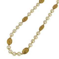 シャネル ココマーク フェイクパール ネックレス ロング ネックレス GP ゴールド レディース 【中古】 bracc