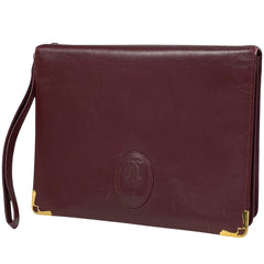 カルティエ マストライン セカンドバッグ クラッチバッグ セカンドバッグ レザー ボルドー レディース 【中古】 brbag