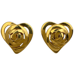 シャネル ココマーク ハートモチーフ イヤリング CCマーク イヤリング GP ゴールド レディース 【中古】bracc