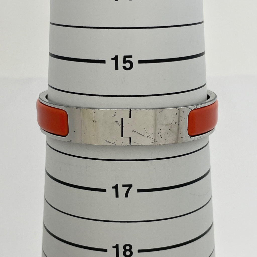 エルメス クリッククラック PM 腕輪 Hロゴ バングル シルバーメッキ シルバー オレンジ レディース 【中古】bracc