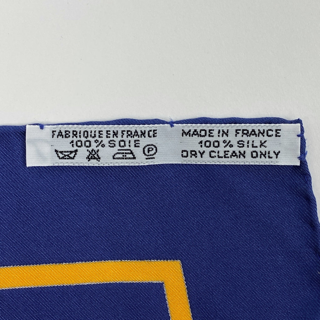 エルメス カレ90 IN SALZBURG ザルツブルグにて 楽譜 スカーフ シルク ネイビー イエロー マルチカラー レディース 【中古】brbag