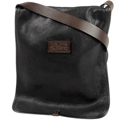 サルヴァトーレフェラガモ ロゴ ショルダーバッグ 斜め掛け メッセンジャーバッグ ショルダーバッグ レザー ブラック メンズ 【中古】 brbag