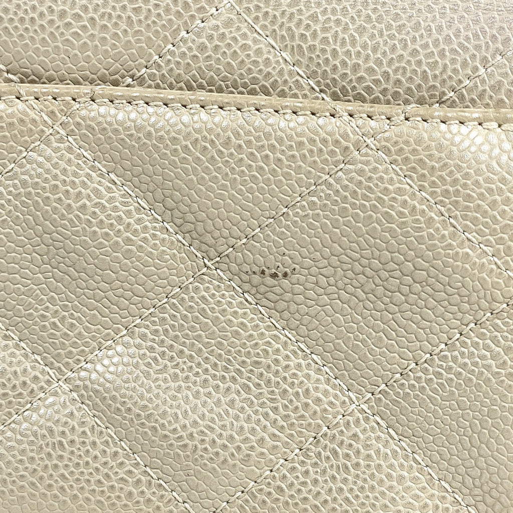 【在庫一掃】 シャネル ココマーク チェーン ハンドバッグ ミニ マトラッセ ハンドバッグ キャビアスキン ホワイト レディース 【中古】 brbag