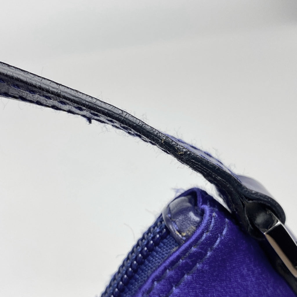 グッチ ロゴ ハンドバッグ アクセサリーポーチ ハンドバッグ サテン ブルー 0391103 レディース 【中古】brbag