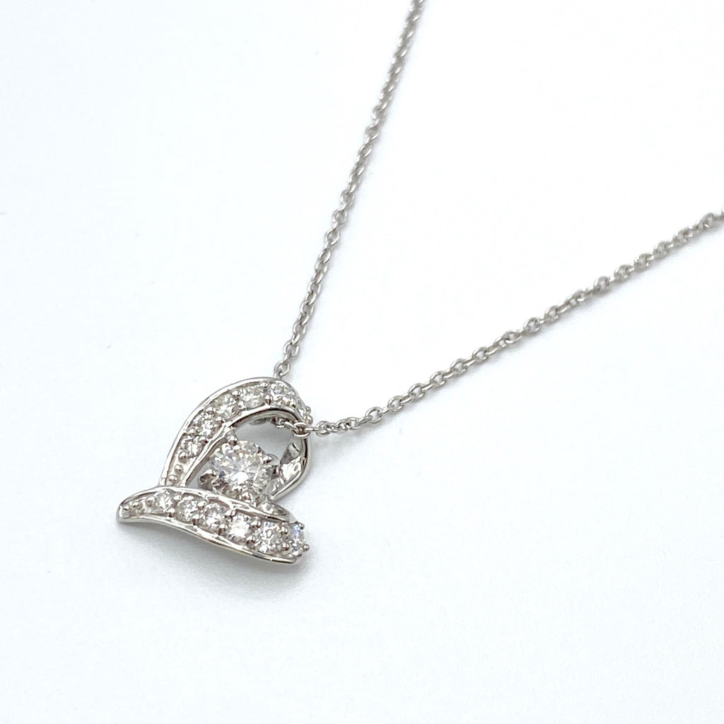 メレダイヤ デザインネックレス WG ホワイトゴールド ペンダント ネックレス K18 WG ダイヤモンド レディース 【中古】 nbjwl