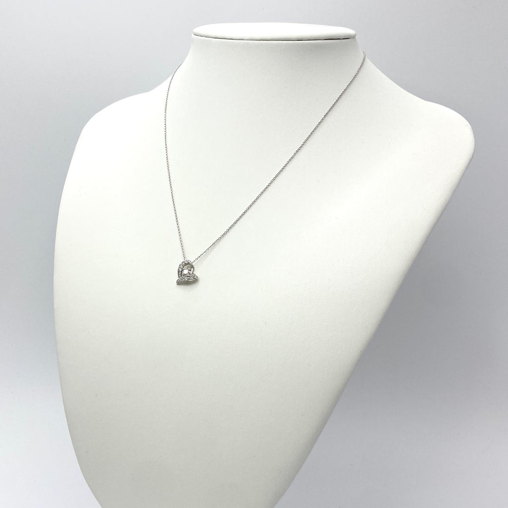 メレダイヤ デザインネックレス WG ホワイトゴールド ペンダント ネックレス K18 WG ダイヤモンド レディース 【中古】 nbjwl