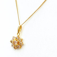 メレダイヤ デザインネックレス YG イエローゴールド ペンダント ネックレス K18 750 ダイヤモンド レディース 【中古】nbjwl