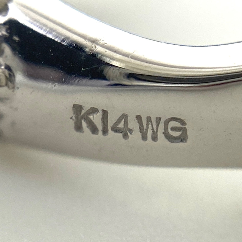 【在庫一掃】 メレダイヤ デザインイヤリング WG ホワイトゴールド イヤリング K14 WG ダイヤモンド レディース 【中古】nbjwl