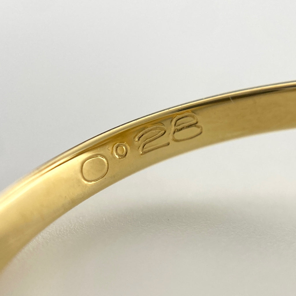 メレダイヤ デザインリング YG イエローゴールド 指輪 リング 12号 K18 ダイヤモンド レディース 【中古】nbjwl