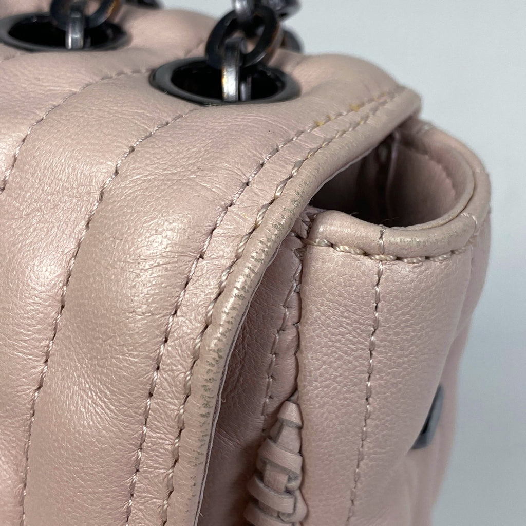 ロンシャン ロゴ チェーン ショルダーバッグ キルティング ショルダーバッグ レザー ピンク レディース 【中古】 brbag