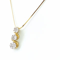 メレダイヤ デザインネックレス YG イエローゴールド ペンダント ネックレス 750 ダイヤモンド レディース 【中古】nbjwl