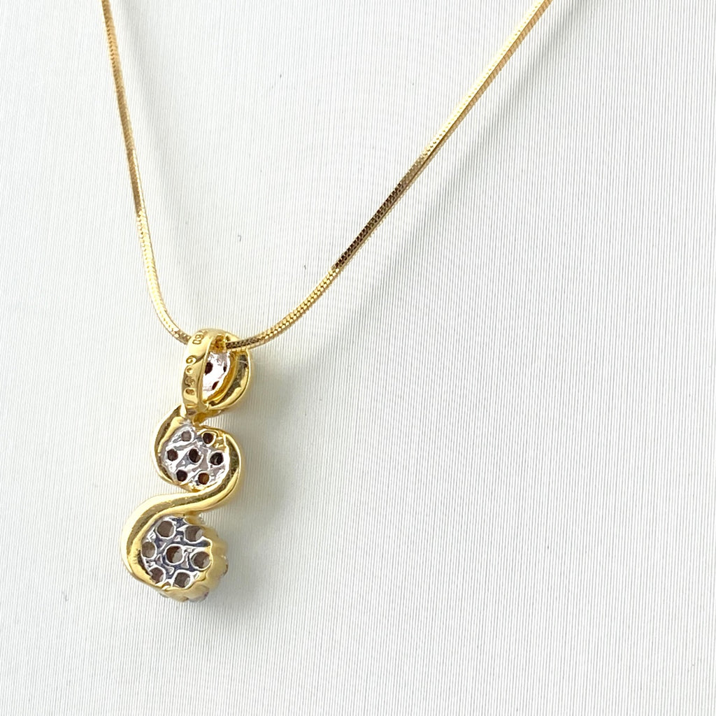 メレダイヤ デザインネックレス YG イエローゴールド ペンダント ネックレス 750 ダイヤモンド レディース 【中古】nbjwl