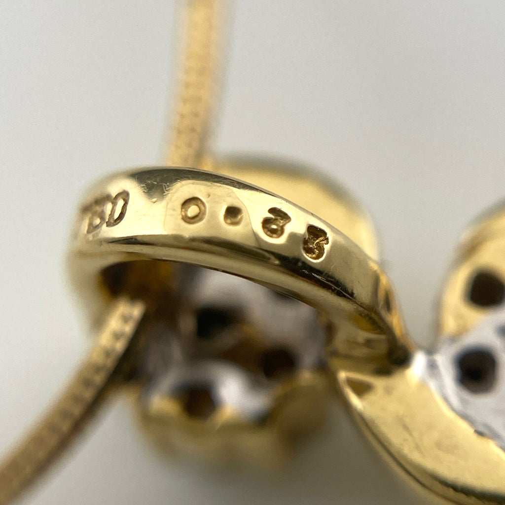メレダイヤ デザインネックレス YG イエローゴールド ペンダント ネックレス 750 ダイヤモンド レディース 【中古】nbjwl
