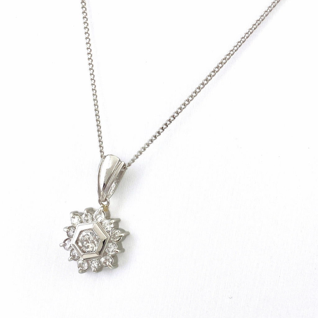 メレダイヤ デザインネックレス プラチナ ペンダント ネックレス Pt900 Pt850 ダイヤモンド レディース 【中古】nbjwl