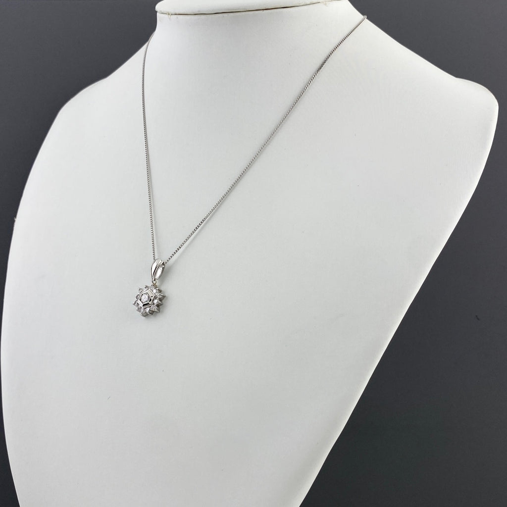 メレダイヤ デザインネックレス プラチナ ペンダント ネックレス Pt900 Pt850 ダイヤモンド レディース 【中古】nbjwl
