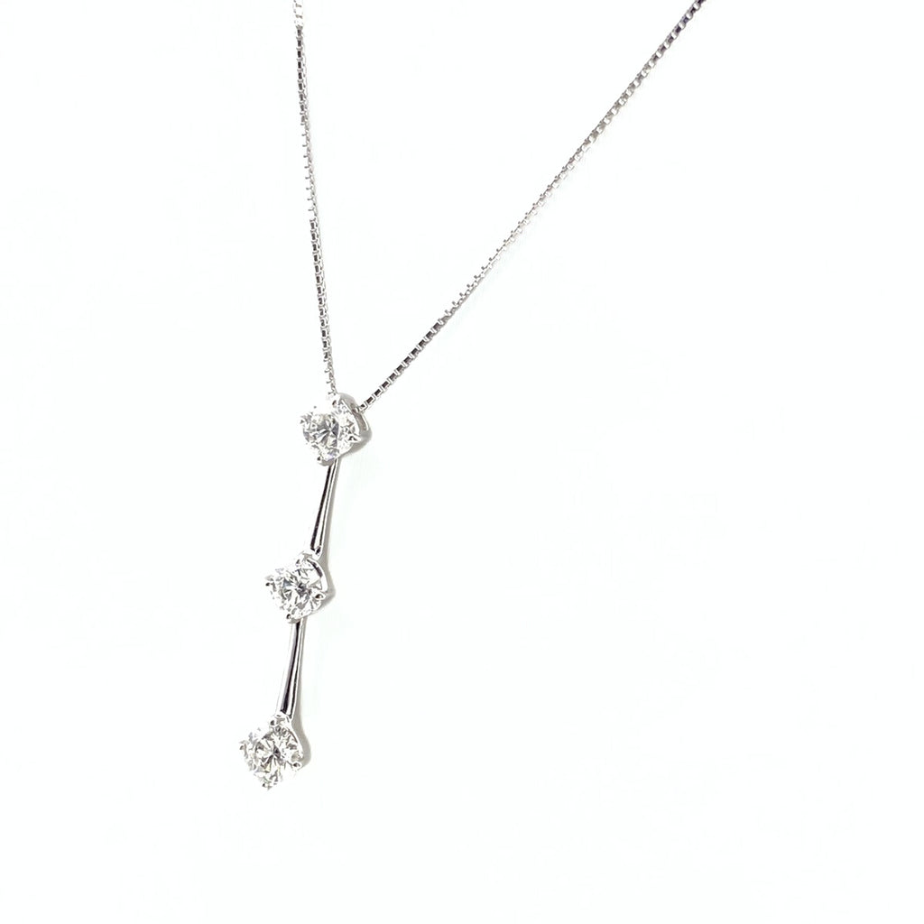 ダイヤモンド デザインネックレス WG ホワイトゴールド ペンダント ネックレス K18 WG ダイヤモンド レディース 【中古】nbjwl