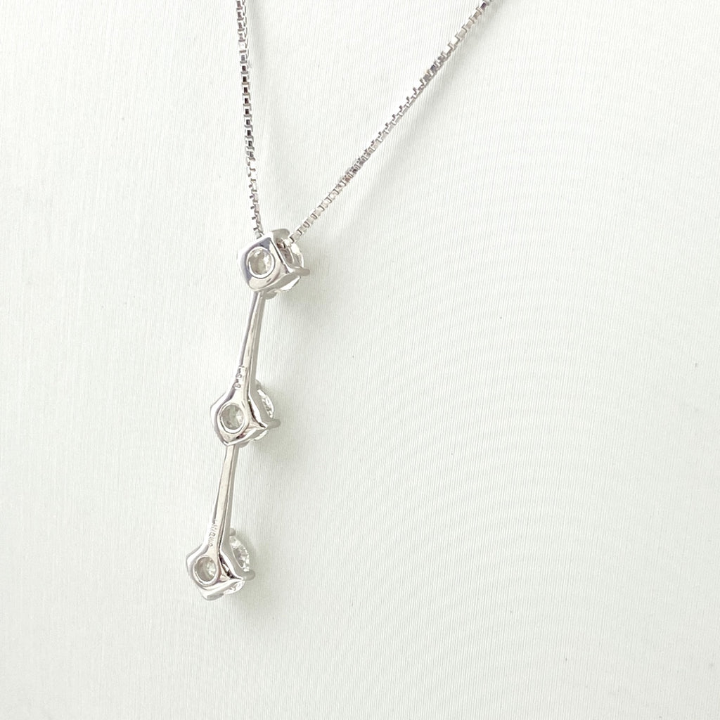 ダイヤモンド デザインネックレス WG ホワイトゴールド ペンダント ネックレス K18 WG ダイヤモンド レディース 【中古】nbjwl