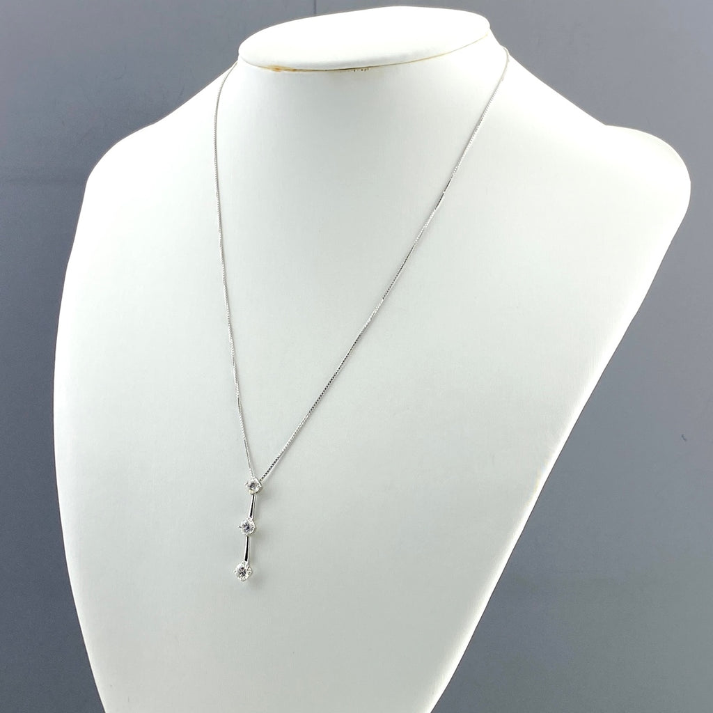 ダイヤモンド デザインネックレス WG ホワイトゴールド ペンダント ネックレス K18 WG ダイヤモンド レディース 【中古】nbjwl