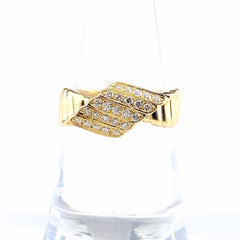 ポーラ メレダイヤ デザインリング YG イエローゴールド 指輪 リング 14.5号 750 ダイヤモンド レディース 【中古】brjwl