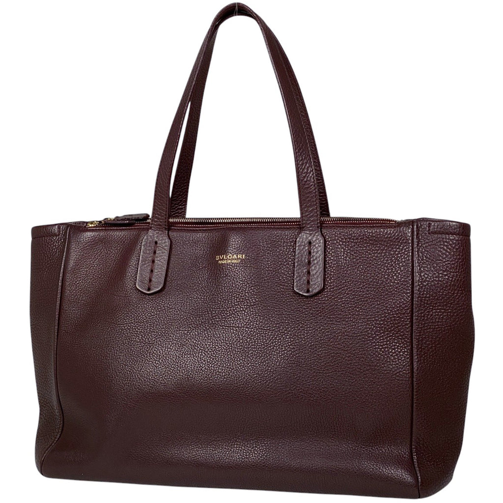 ブルガリ ロゴ トートバッグ ハンドバッグ トートバッグ レザー ブラウン レディース 【中古】brbag
