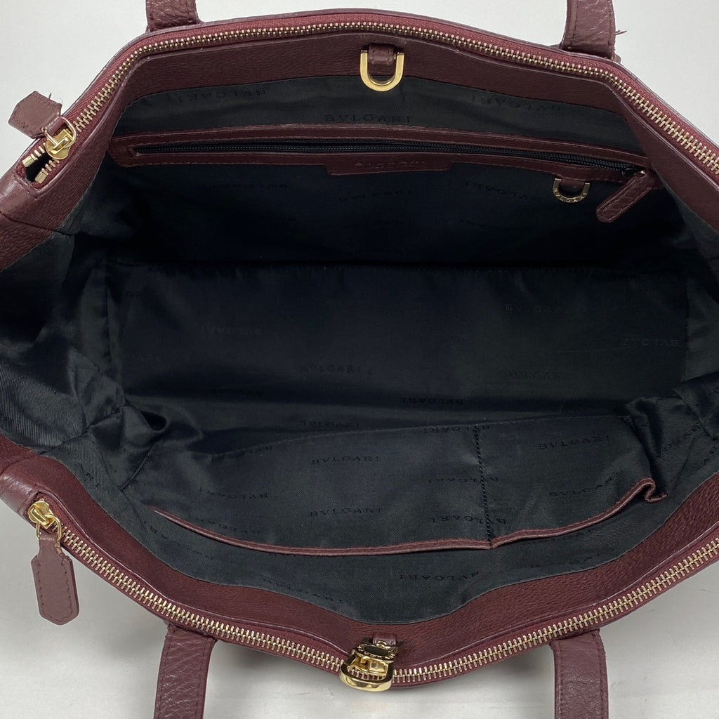 ブルガリ ロゴ トートバッグ ハンドバッグ トートバッグ レザー ブラウン レディース 【中古】brbag