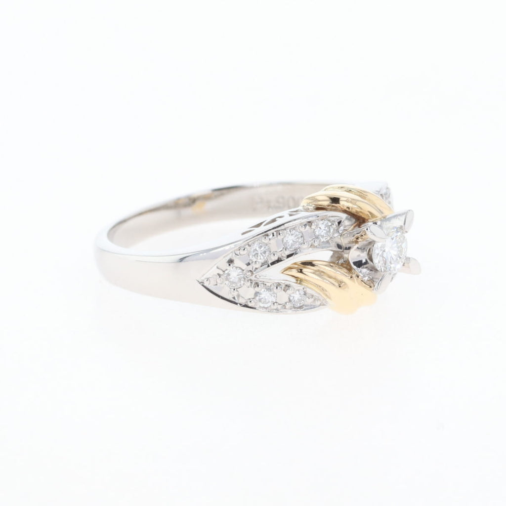 K18 YG PT900 ダイヤモンド リング プラチナ 12号 0.13CT レディース 中古 nbjwl