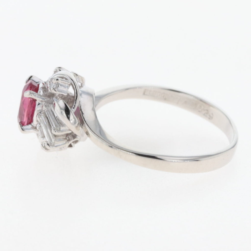 ルビー デザインリング プラチナ 指輪 メレダイヤ リング 12号 Pt900 ルビー ダイヤモンド レディース 【中古】nbjwl