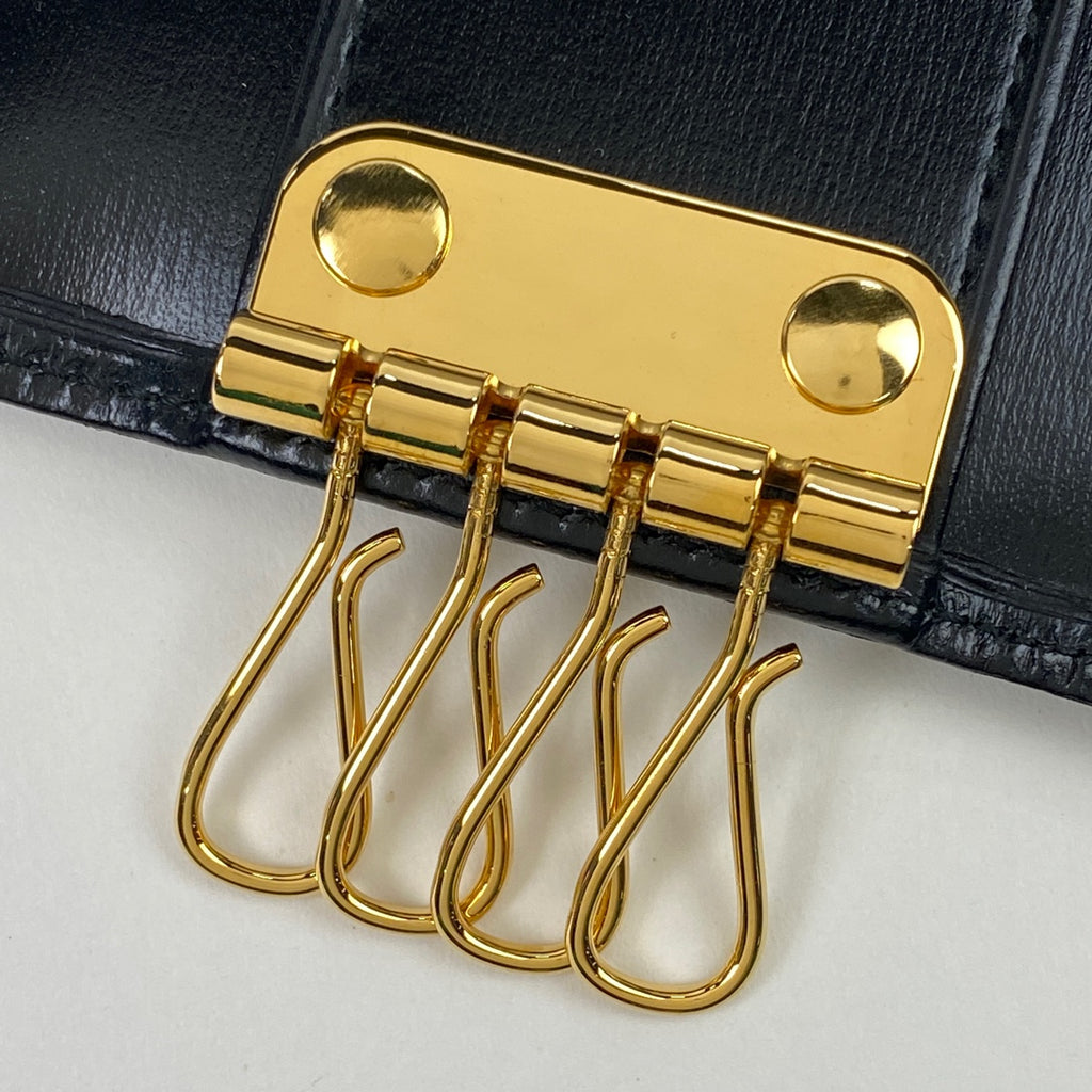 カルティエ マストライン 4連 キーケース ロゴ キーケース レザー ブラック レディース 【中古】brbag